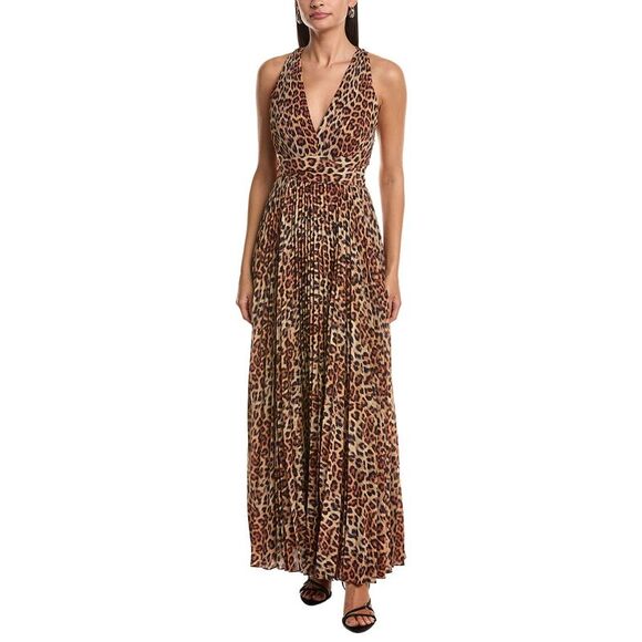 Milly Dresses & Skirts - Milly Womens Oria Printed Leopard Pleated Dress, Brown